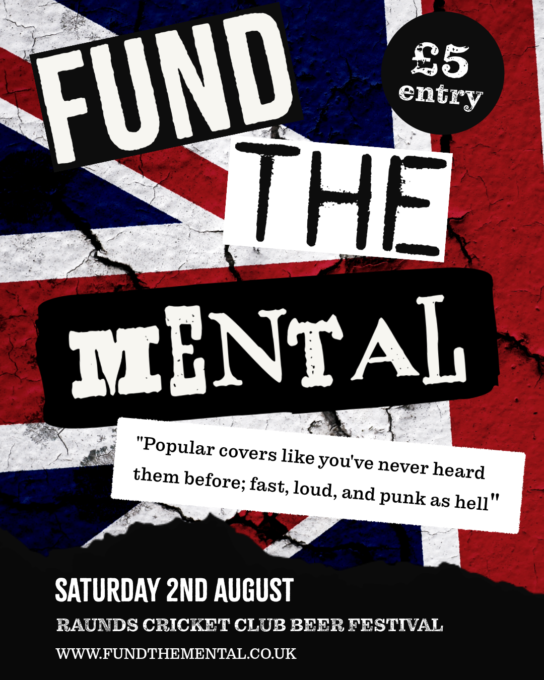 Gig Poster for Raunds Cricket Club Beer Festival 2nd August 2025